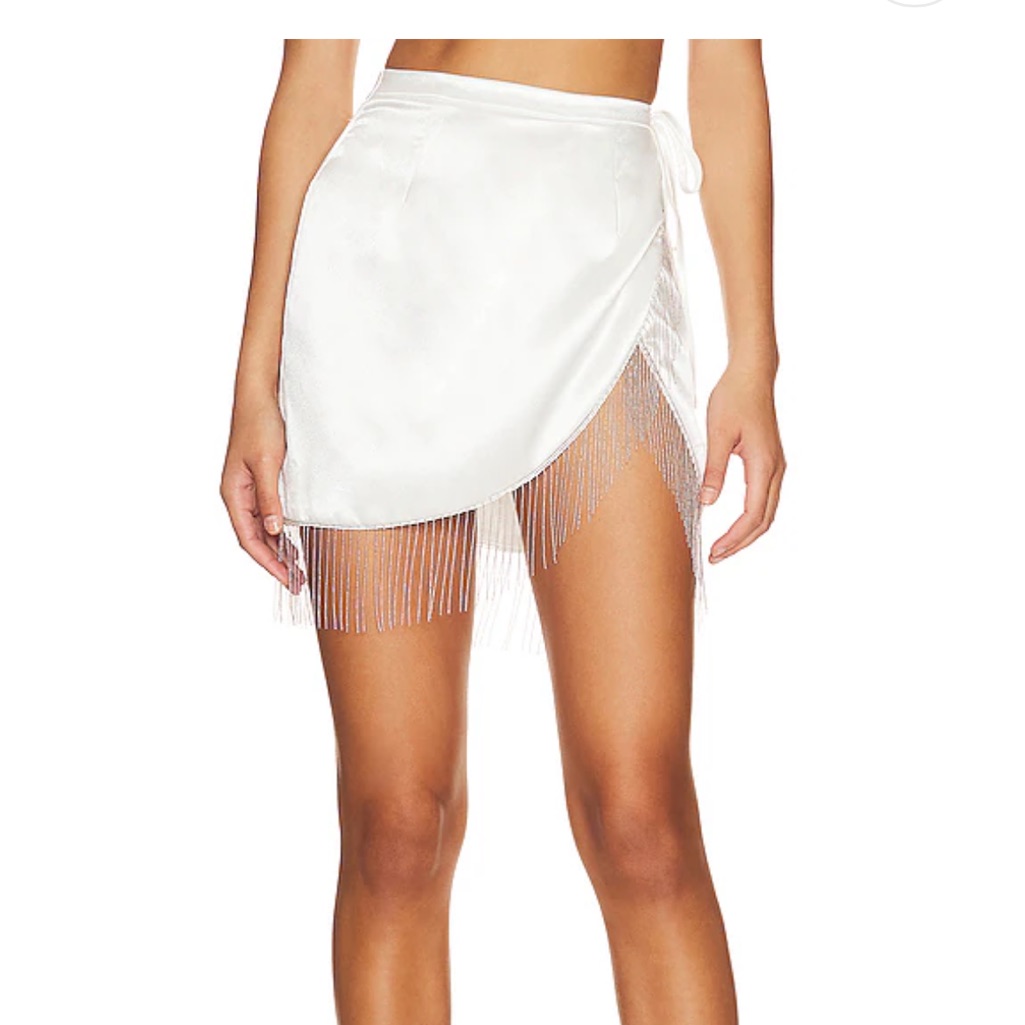 Revolve - Small White Fringe Skirt